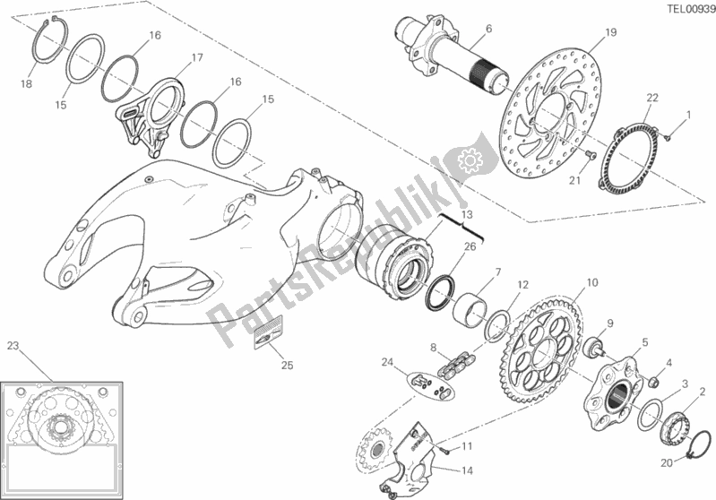All parts for the Hub, Rear Wheel of the Ducati Multistrada 1200 S Touring Brasil 2017